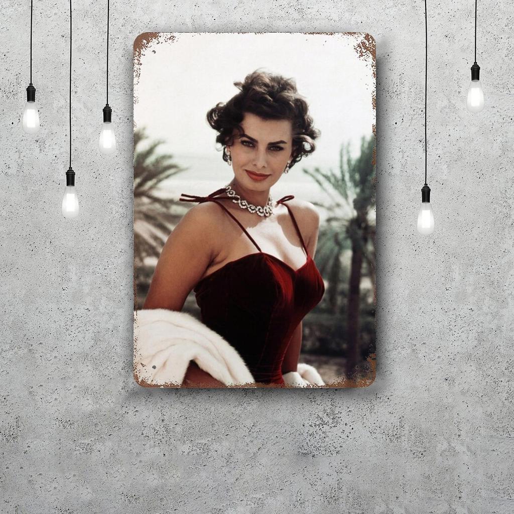 sophia loren Vintage Metal Tin Signs Posters Decor Retro Metal Plaque Wall Art Decor for Garage Bar