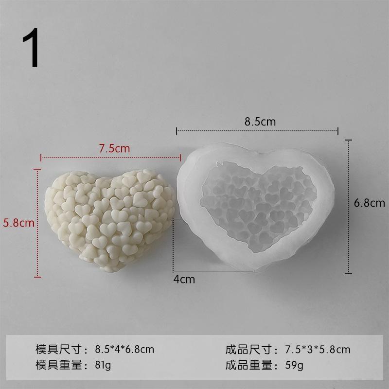 Силиконовые формы для свечей в форме сердца ручной работы Любовь Шоколадный торт Фадж Изготовление DIY Мыло Гипс Смола Поделки Формы Аксессуары