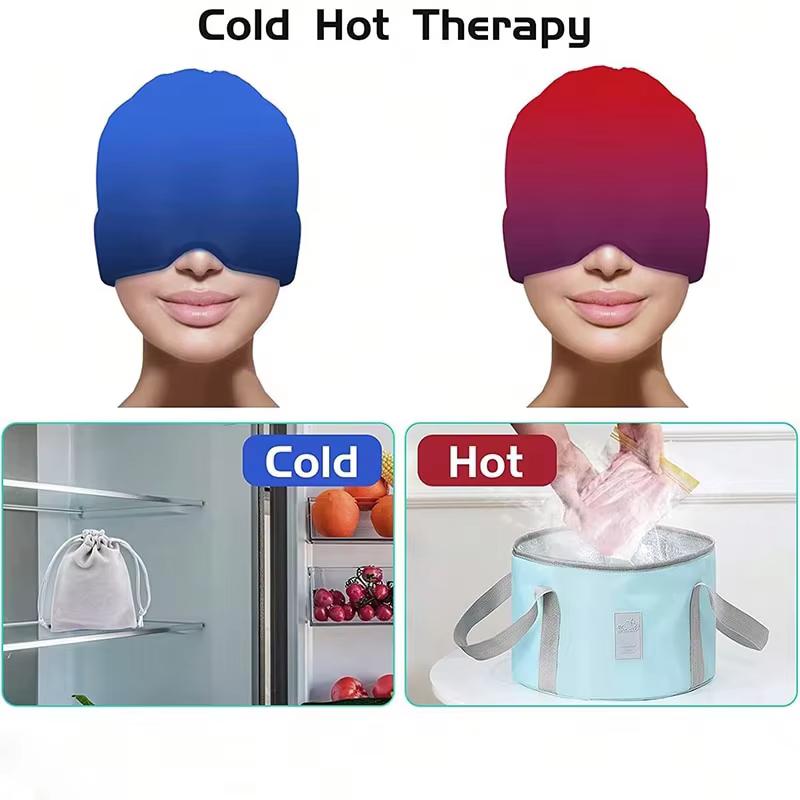 Relief Headgear Migraine Relief Cap Gel Ice Cap Cold Compress Therapy Cap Ice Head Wrap Pack Eye Mask For Pressure Relieve Pain