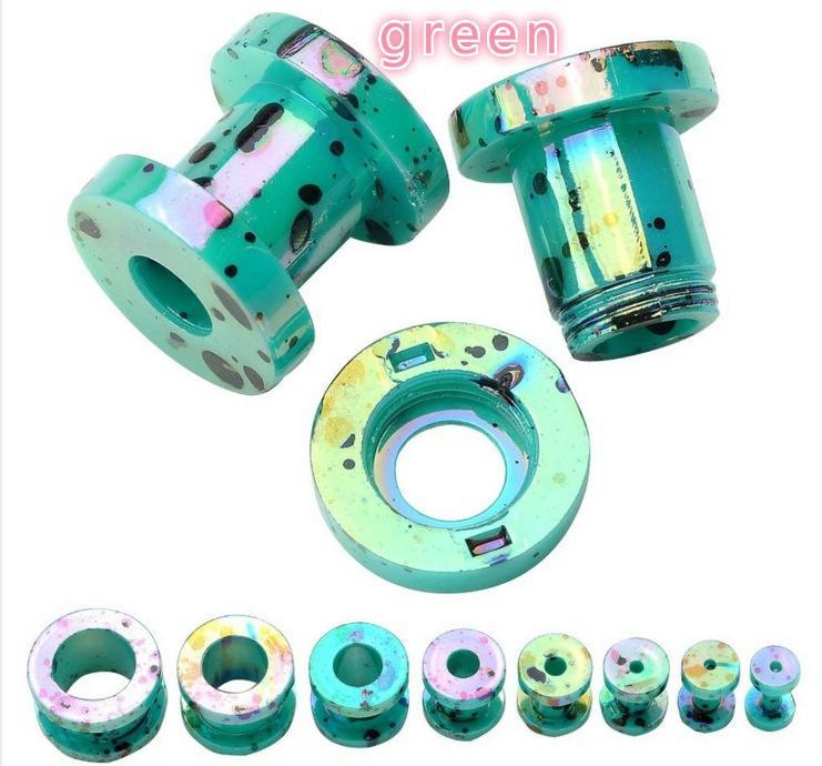 Модные цветочные ушные туннели с панковской красочной росписью 1 пара модных акриловых ушных вкладышей для ушей