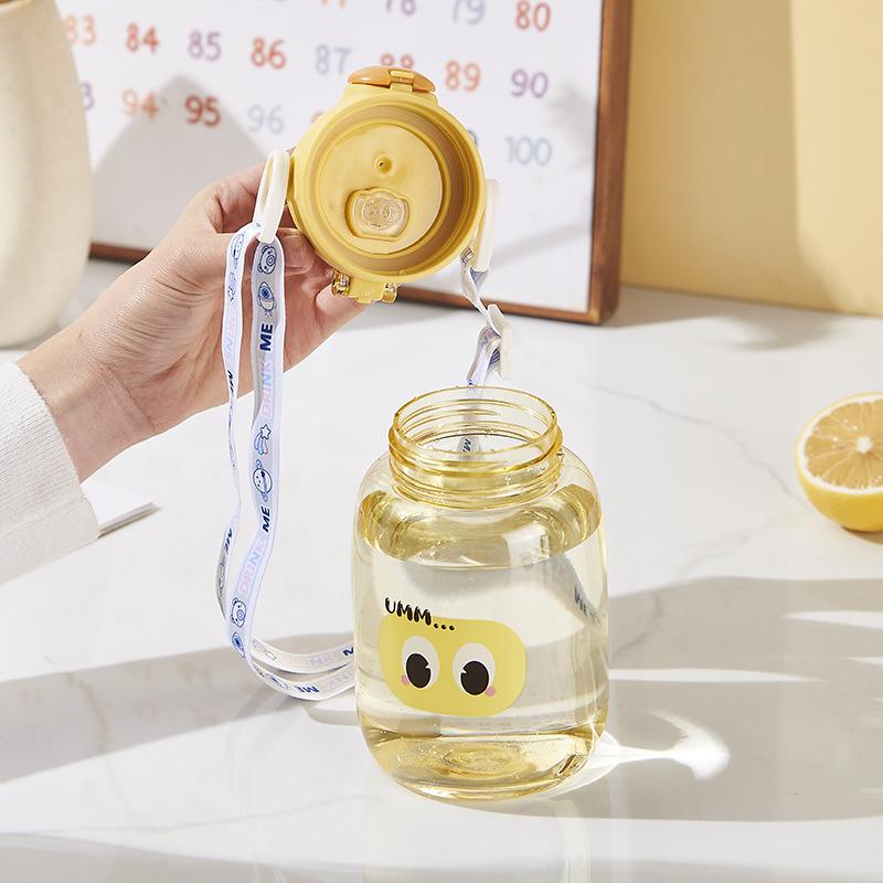 Диагональная чашка-соломинка высокой ценности, милая мультяшная детская чашка для воды, крышка-бомба, 500 мл, пластиковая чашка