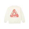 Palace Fleece Tri-Ferg Crew Soft White Unisex Tops P24CS064