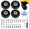 Suitcase Tire Replacement Set of Quiet Wheel Replacement Kit for DIY Wheel Includes Saw Kit, 4, Suitcases, Carry-on Bags, Replacement, (Black,