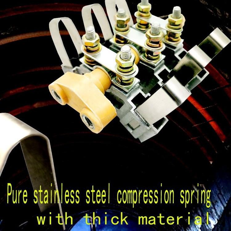 JR Motor Carbon Brush Holder Grip Bracket with Constant Force Spring, Aluminum Copper, 25*32*60 mm.