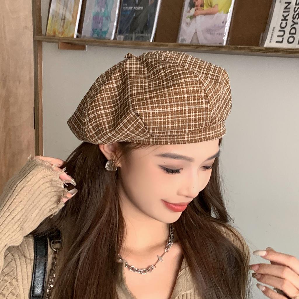 Новый берет, женственный повседневный плед, простая шляпа художника, литературная шляпа-бутон, нишевая шляпа газетчика