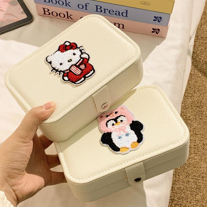Sanrio Kt Cat Jewelry Storage Box With Leather Material For Gift Giving