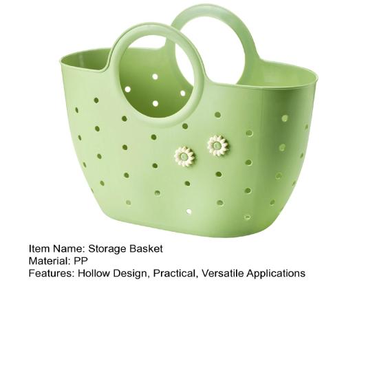 Ручная корзина Портативная сумка-органайзер для душа в ванной комнате с ручками Полая корзина для хранения Сумка для дома Спальни Общежития