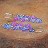 AAA Purple and Lavender Multifire Opal Cluster Earring, Opal Gemstone Handmade Beads Earring, Birthstone Earring for Women, Delicate Gift