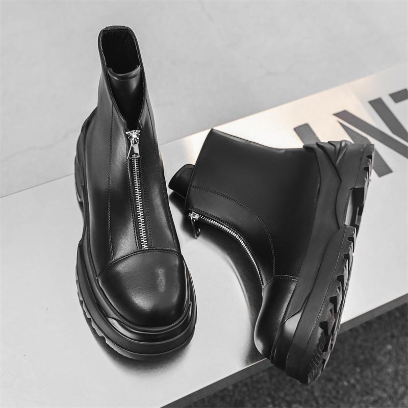 Модные мужские повседневные ботинки из натуральной кожи, дизайнерская обувь, ковбойские ботинки на платформе, вечерние платья для ночного клуба, красивые ботинки челси по щиколотку