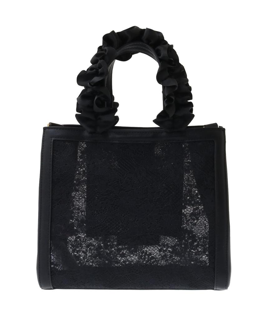 Maison de Fleur Women's Mesh Lace 2-Way Tote Bag, Black