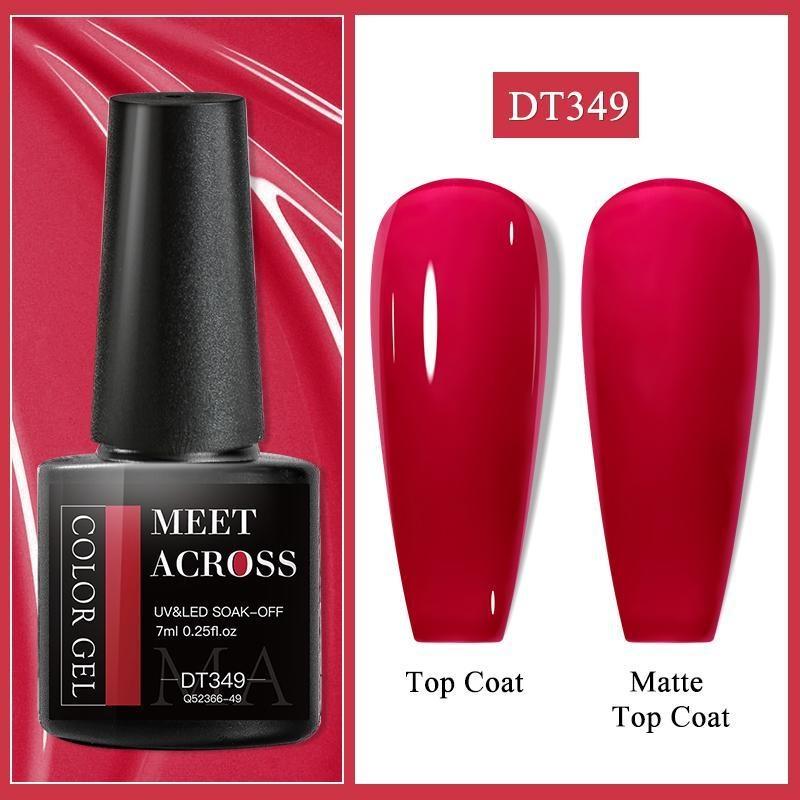 MEET ACROSS Блестящий гель-лак для ногтей, популярный телесный, розовый, красный, синий, блестящий гель-лак, красочный гель для начинающих, маникюр, салон дизайна ногтей