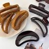 Retro Tortoiseshell Acrylic Large Hair Claw Fashion Hollow Crescent Hairpins Shark Clips Womens Temperament Barrettes Headbands
