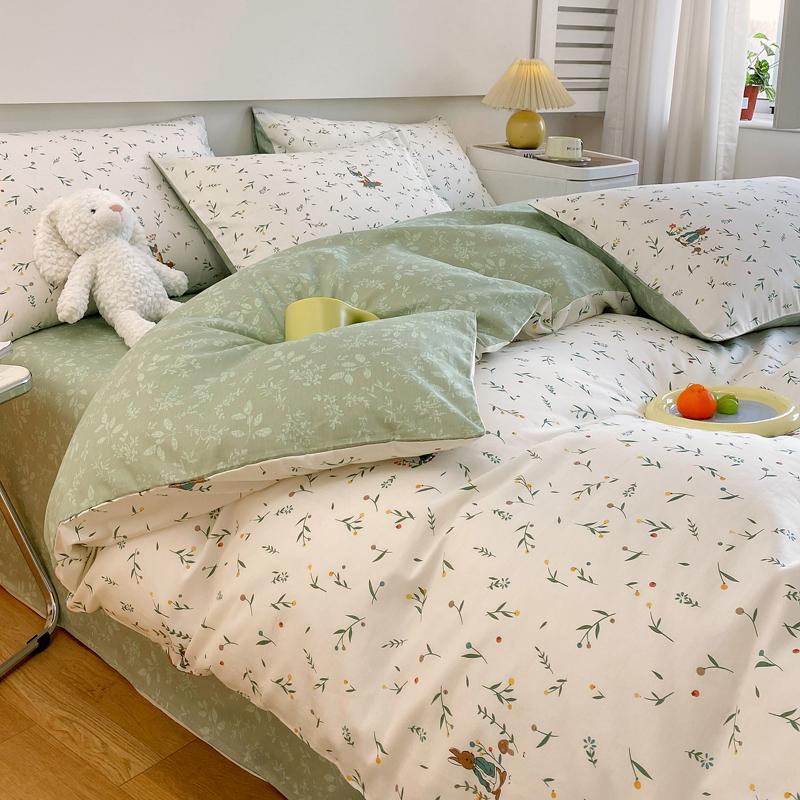 Luxury 100% Cotton Floral Duvet Cover Set 3-Piece (1 Duvet Cover + 2 Pillowcases) - Wrinkle-Free, Hotel Quality Bedding Set