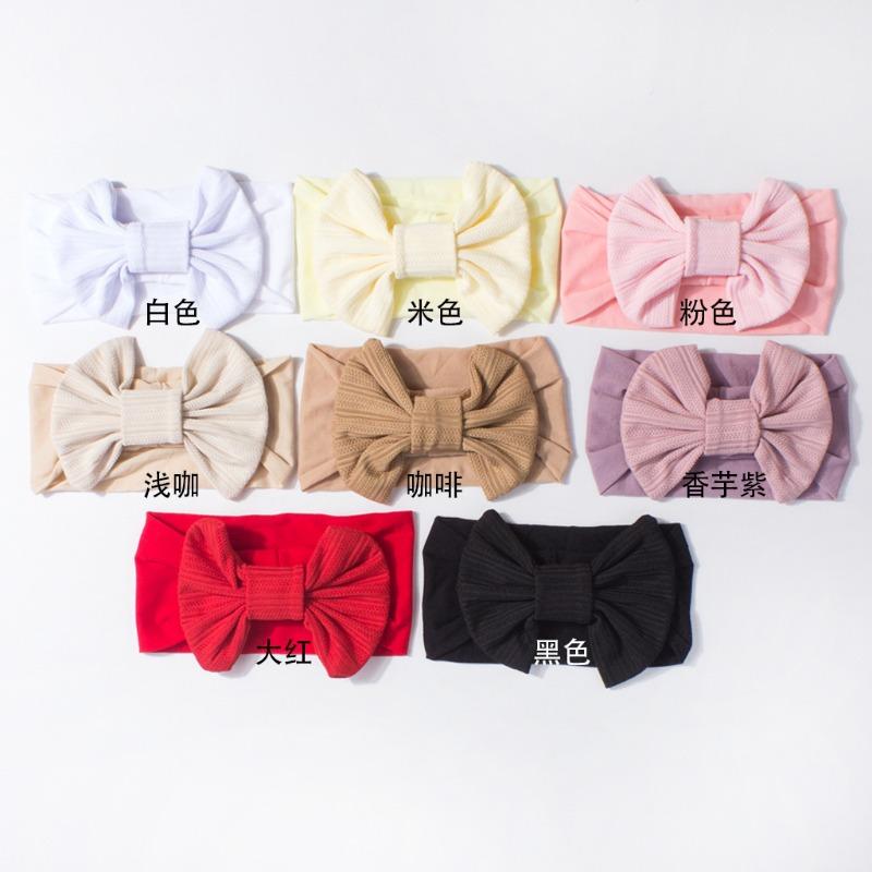New children's headband, cute solid color bow baby headscarf, thin and comfortable children's hair accessories