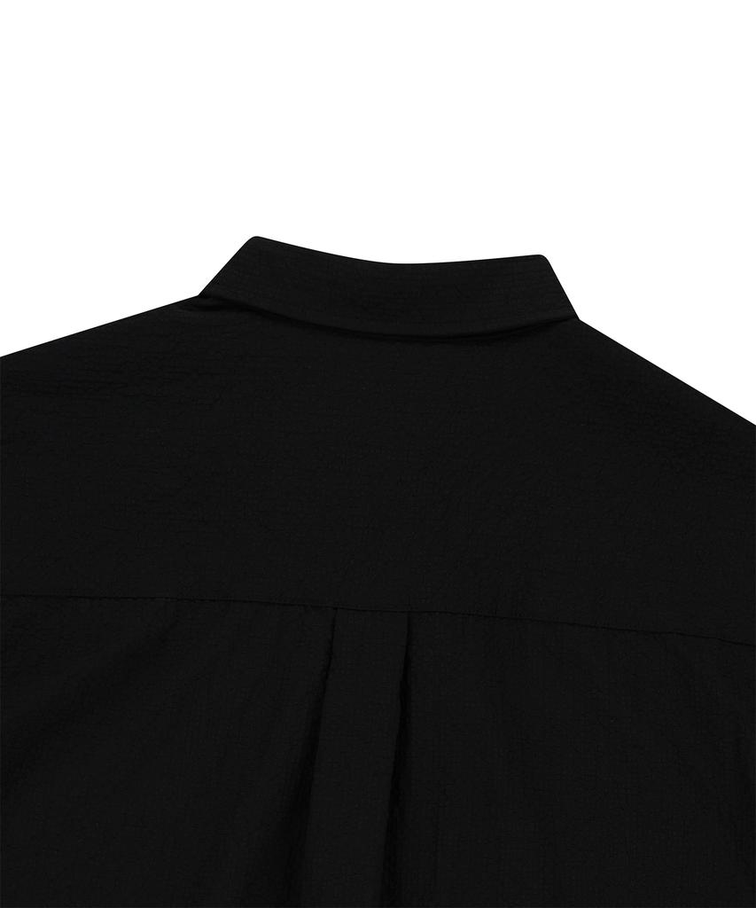 ENDOOR Washed Seersucker 1/2 Shirt (Black)