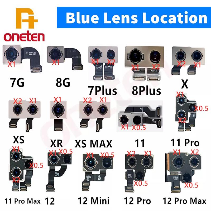 Front/Back Camera Blue Light Bead Lens For iPhone 12 13 14 11 Pro X XS Max XR 7 8 Plus Mobile Phone Replacement Repair Parts