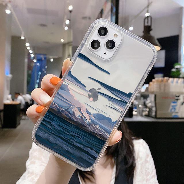 Korean Sunset Scenery Phone Case For Iphone 11 Case Iphone 13 12 14 Pro Max Mini X Xr Xs Max Se 2020 7 8 Plus Shockproof Celular