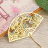 Office Supplies Metal Crane Tassel Folding Fan Shape Book Clip Pagination Mark Brass Bookmark
