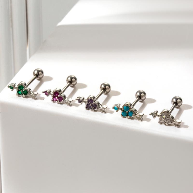 Хенсон Нержавеющая сталь Циркон Стрела Сердце Хрящ