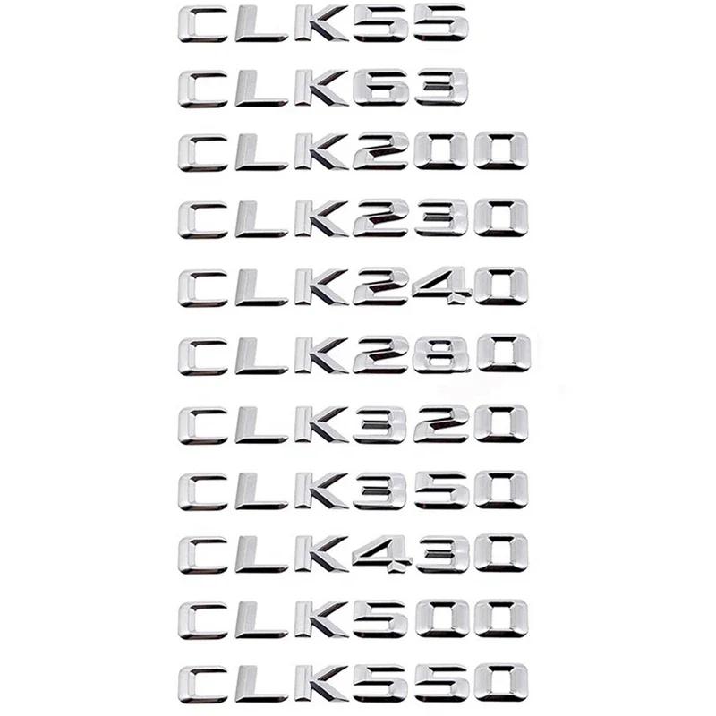 3D ABS For Mercedes-Benz W209 CLK Class CLK55 CLK63 CLK200 CLK220 CLK230 CLK550 Emblems Tail Logo Chrome Stickers Accessories