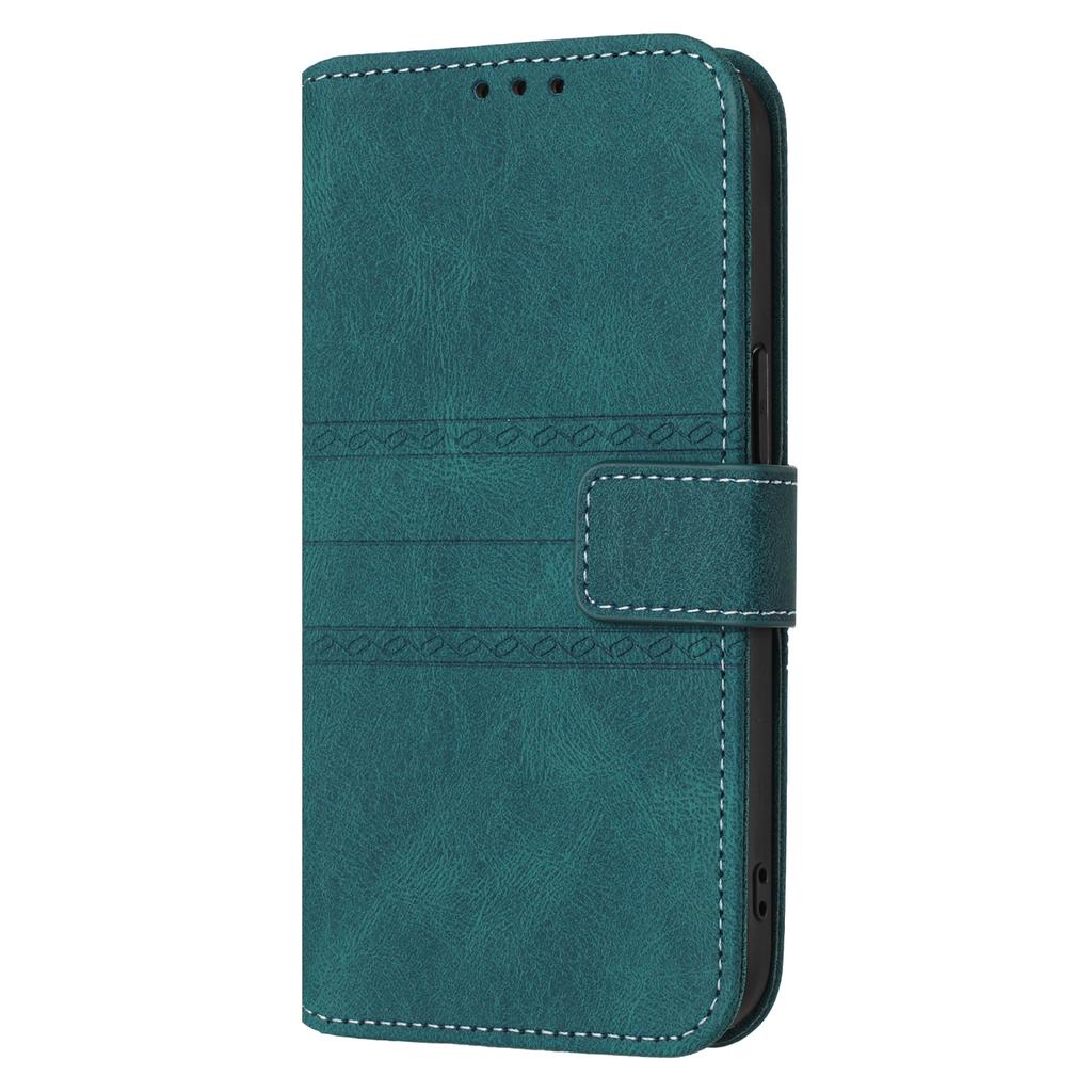 For Xiaomi Redmi 15 4G (EU) (171mm) Case Wallet Skin-Touch Leather Imprinted Phone Cover with Wrist Strap