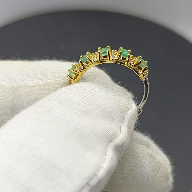 Sace Gems Кольца из стерлингового серебра 925 пробы 3 мм с натуральным изумрудом для женщин, для помолвки, для коктейльной вечеринки, ювелирные изделия