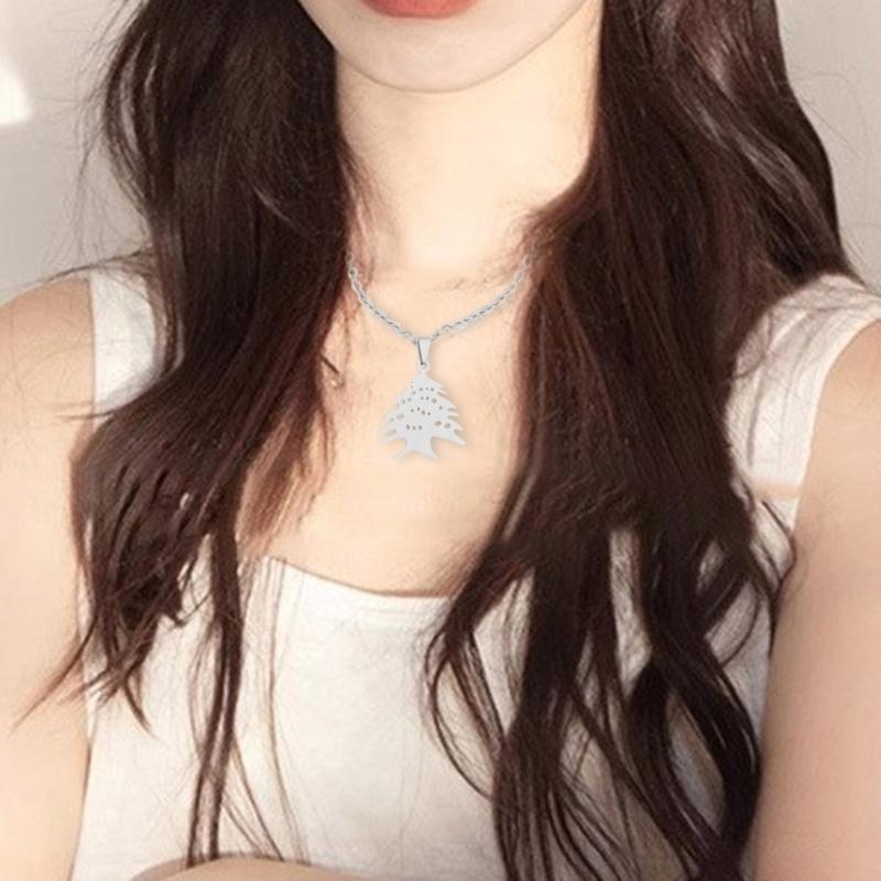 Stylish Lebanese Emblem Pendant Necklace Versatile Lebanese Emblem Necklace Unique Neck Chain For Parties And Gatherings