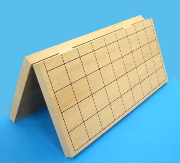 Wooden Shogi Board Set with 2 Go Labo Original Set of Shin Katsura 6 Folded Shogi Board and Number 1 Quality Push Pieces Netsuke, No.