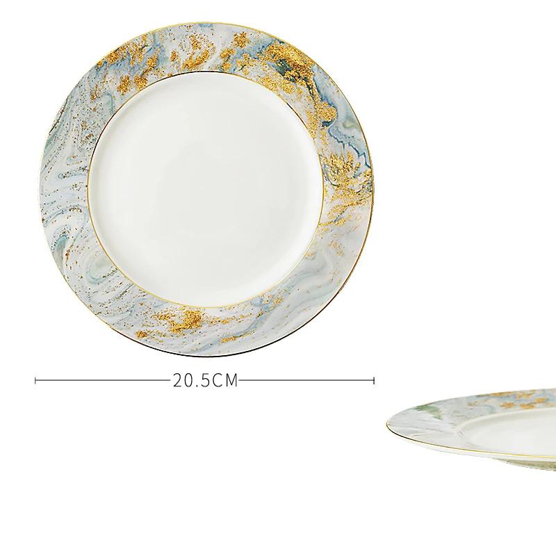 Креативная обеденная тарелка «Звездное небо», легкая роскошная ресторанная тарелка для десерта и салата, изысканная керамическая посуда, миска для супа