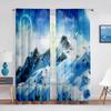 Горный Пейзаж Прозрачная Вуаль Шторы Снежный Пик Озера Природа Пейзажи Окна Тюлевые Шторы для Гостиной Современный Декор Спальни