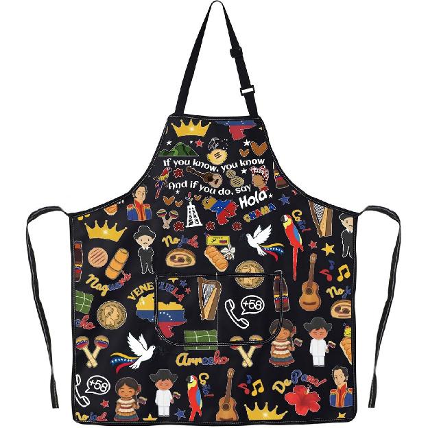 JNIAP Venezuelan Kitchen Apron Venezuela Lover Gifts Venezuelan Chef Gift Venezuela Flag Apron