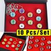 10PCS with Box Naruto Suit Ring Sharingan Akatsuki Cosplay Member's Full Set Sasori Itachi Hidan Deidara Ring Set Costume Accessories for Children Gif