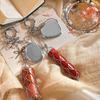 Mini Net Pocket Lipstick Bag Keychain Cherry Lipstick Cover Key Ring  Outdoor