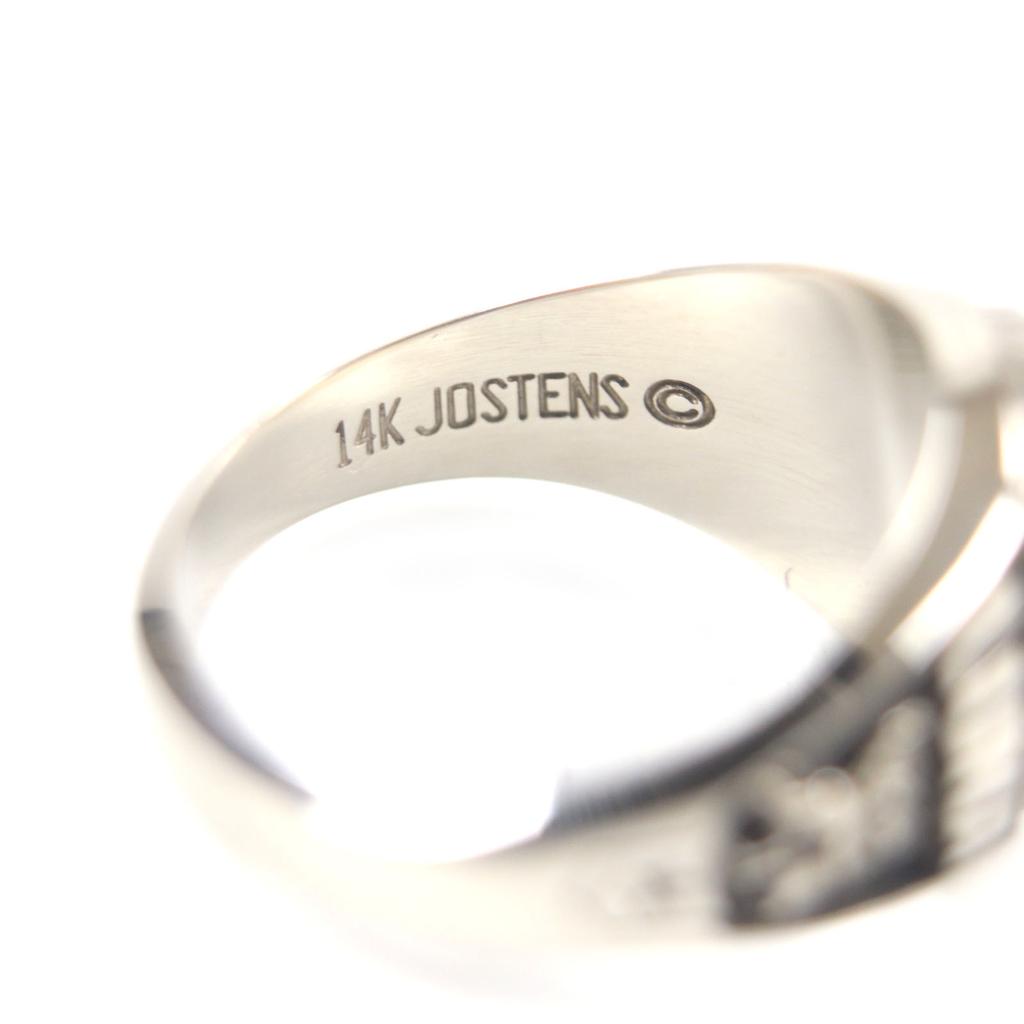 Excellent JOSTENS Ring HTM LUNA 20005 Silver Green 14K mens Used