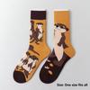 Cartoon Mid-Calf Socks Cute Home Socks Fashion Weasel Pattern Socks  For Daily Wearing