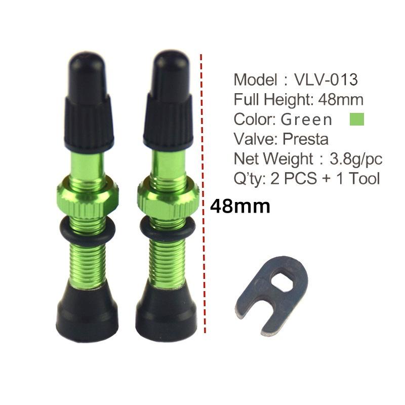 2Pcs Tire Nozzle Cap 40/60Mm Bike Tubeless Valve F/V Presta Cnc Machined Anodized  Road Bicycle Tire Valves Tubeless