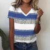 New Women's T-shirt Funny Striped Printing Top Fashion Simple Pattern T-shirt Summer Casual Women's Clothing