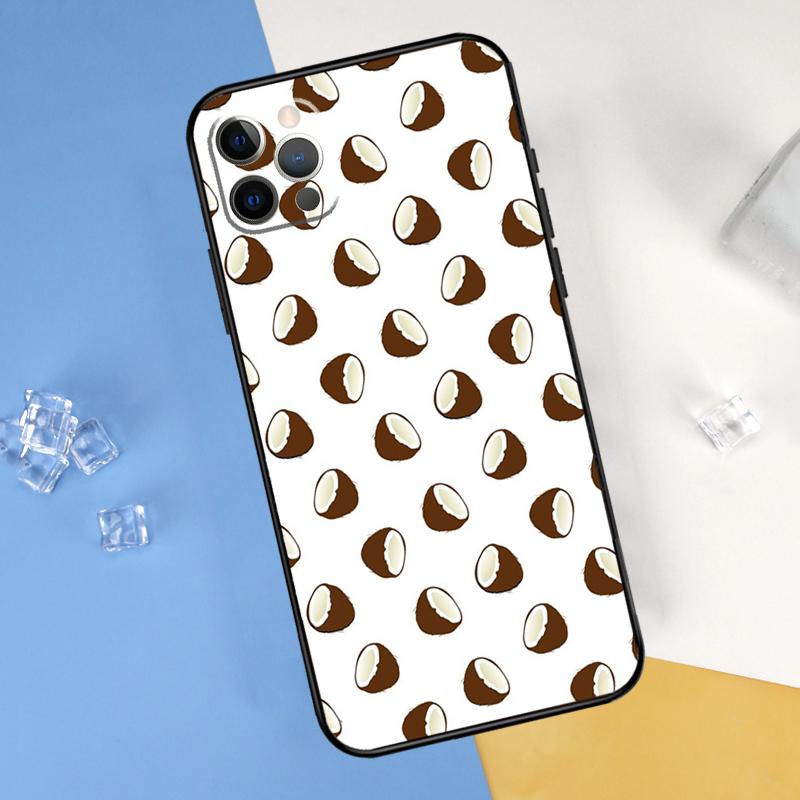 Summer Fruit Coconut Phone Case For iPhone 16 Pro Max 13 12 Mini 11 14 15 Pro Max XR 16 15 Plus 16e Cover Shell