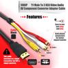AV-кабель на 3 RCA для игровых консолей Золотое покрытие контактов Повышает долговечность Совместимость с ПК/ноутбуком Аксессуар