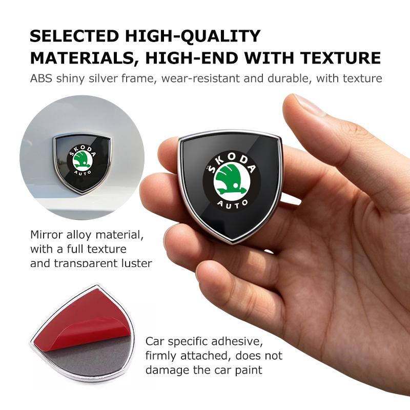 3D Metal Styling Body Fender Decoration Shield Stickers For Skoda Fabia Kamiq MK1 Superb Scala Enyaq-iV MK3 VisionS Yeti