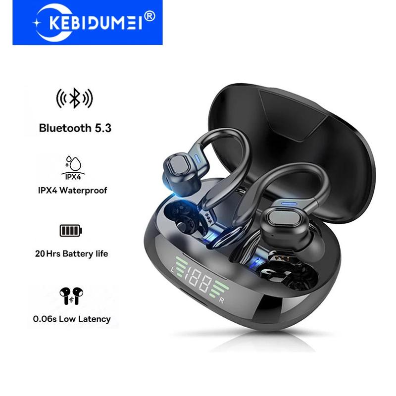 Беспроводные Bluetooth 5.3 Наушники с защитой от воды IPX5 и 20-часовым временем работы от аккумулятора
