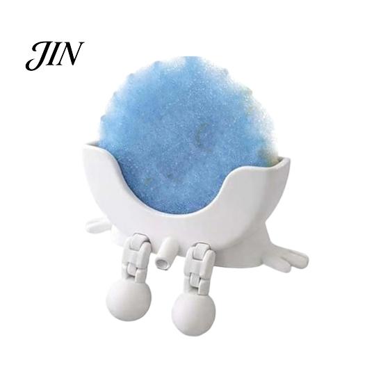 Draining Rack for Kitchen 3D Printed Smiling Face Sponge Holder, Cartoon Character Dish Drying Hollow Diversion Holder with Drainage Design,