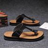 New Italian Leather Flip-flops for Men Cool Beach Summer Shoes Hotel Slippers Man Light Flats Luxe All-match Men's Slippers