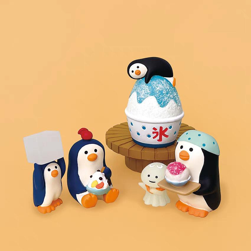 Игрушка в стиле Resin Art с милыми персонажами кошки и пингвина для домашнего декора