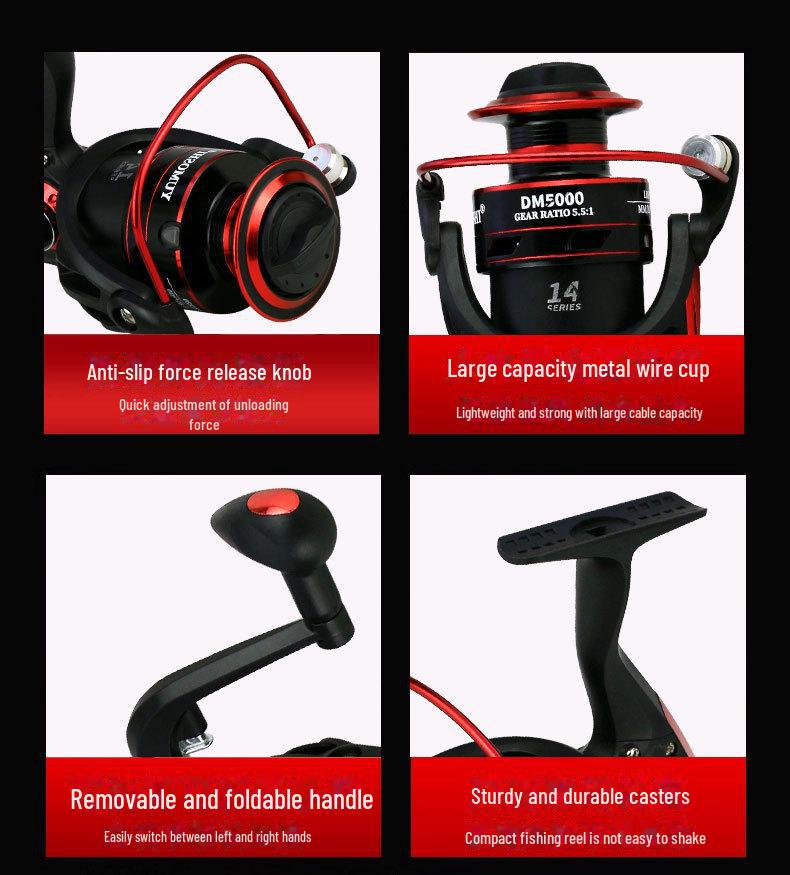 Мини-переносной телескопический набор для морской рыбалки с кастинговым удилищем и приманкой — идеальный вариант для ловли рыбы с высоты птичьего полета.