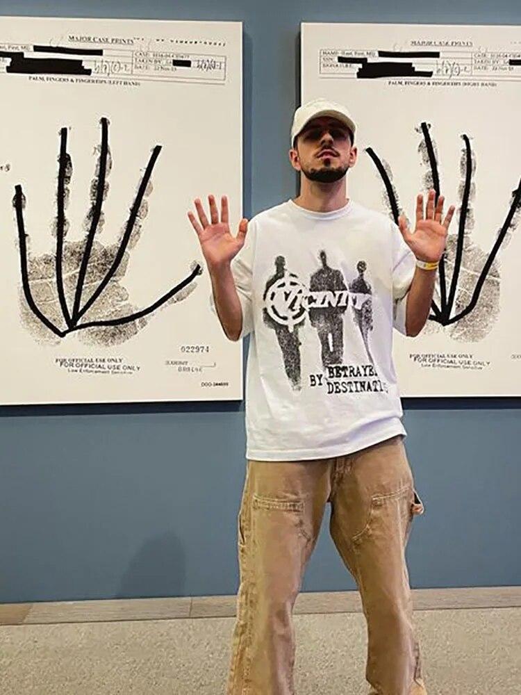 Футболка унисекс большого размера в стиле хип-хоп, хлопковая футболка с короткими рукавами и графическим принтом, корейские модные топы, Эстетическая уличная одежда Harajuku Y2k