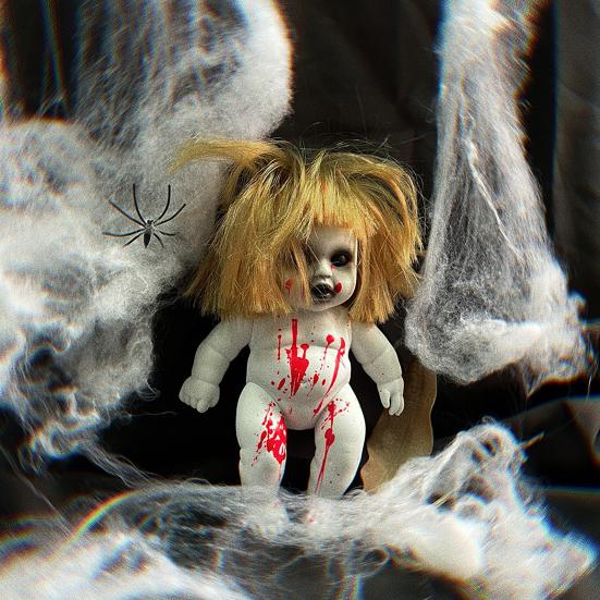Halloween Creepy Doll DIY Scary Zombie Baby Dolls Haunted House Adornment Hanging Ornament Prop for Horror Halloween Decor
