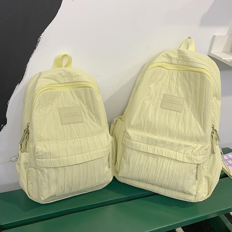 Однотонный школьный рюкзак для студента, женский рюкзак большой вместимости