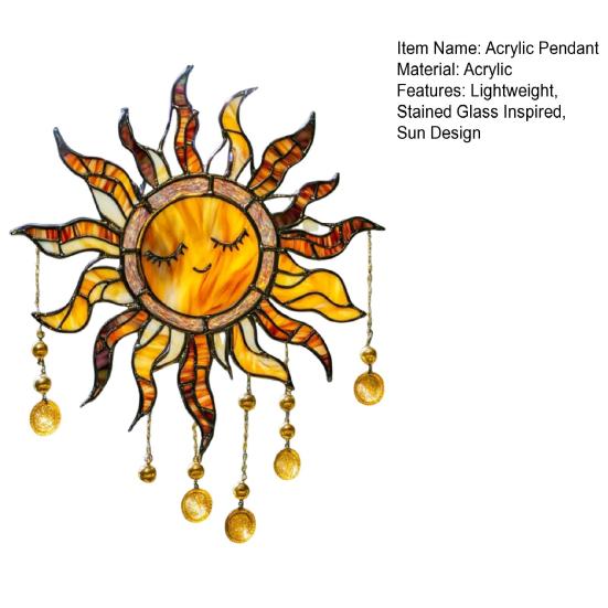 Акриловый подвесной декор в виде ловца солнца Sun Design, витражное стекло, декор окна в виде ловца солнца для сада или гостиной