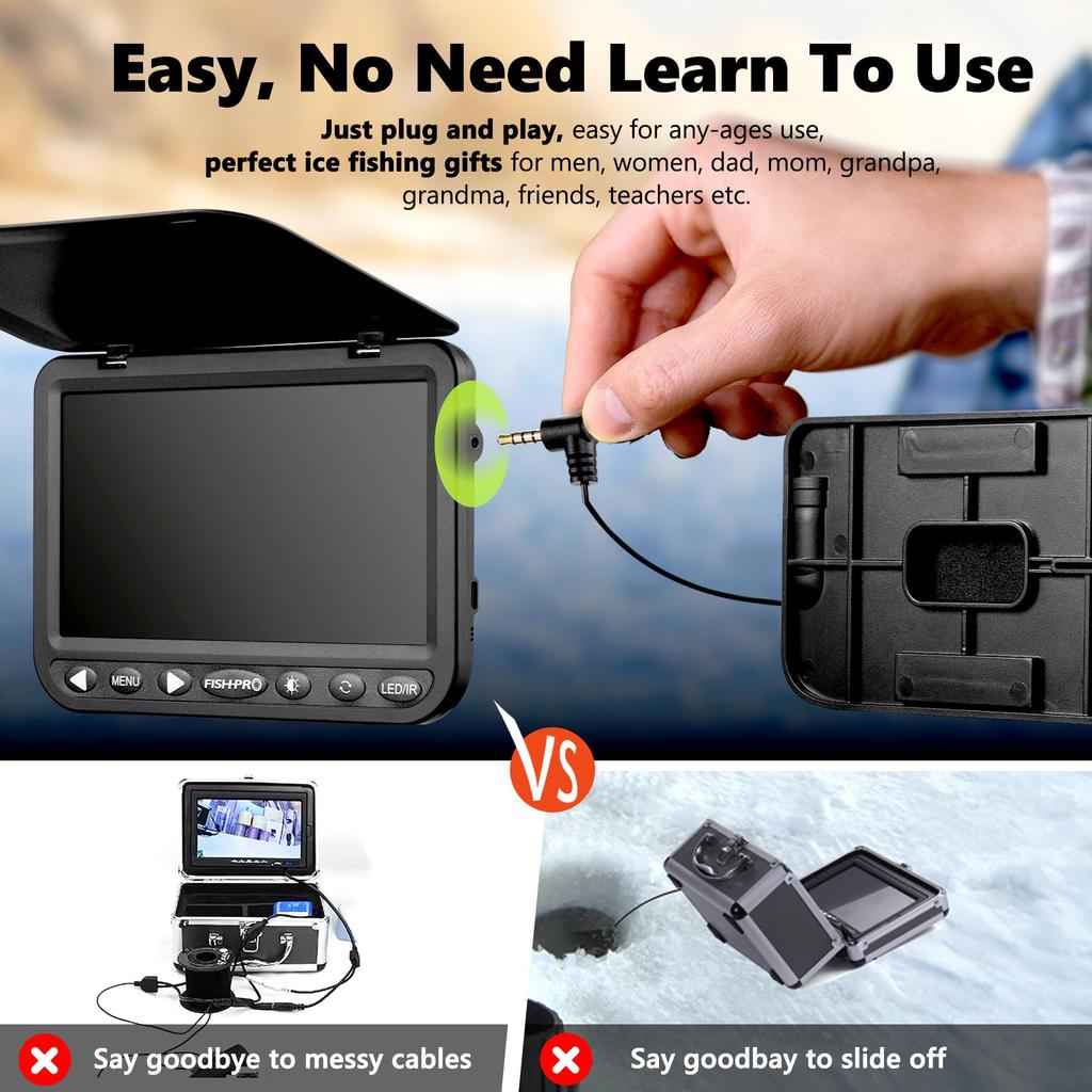 Подводная камера для рыбалки 1080P, аккумулятор 10000 мАч, камера для подледной рыбалки, камера для зимней рыбалки